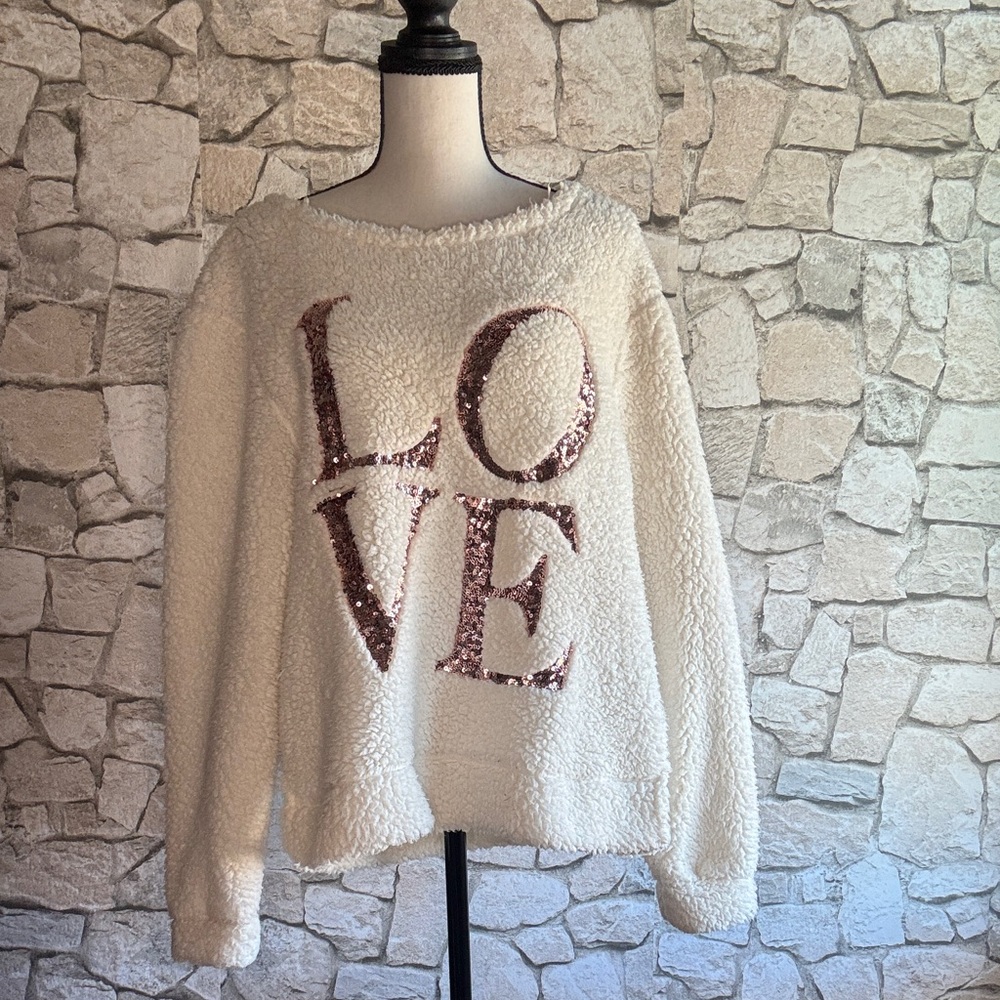 Miss Chievous Sweater with Sequin Love Design